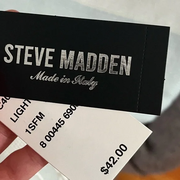 Steve Madden Women's Lurex Fringe Muffler Scarf - Blue Grey - 72 x 11 in - Picture 6 of 6